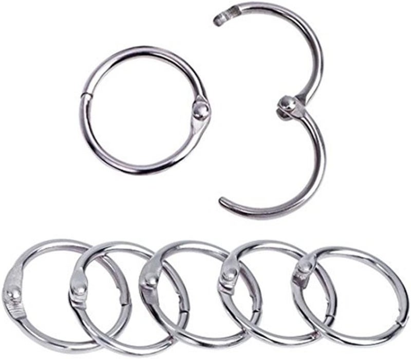 Antner 1 Inch Loose Leaf Binder Rings, 50 Pack Nickel Plated Small Metal Office Book Rings Keychain Keyrings for Paper, Index Cards, Flashcards, Scrapbooks, Home and Office Documents Organization - Image 1